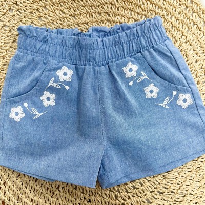 Conjunto em Linho Azul Floral